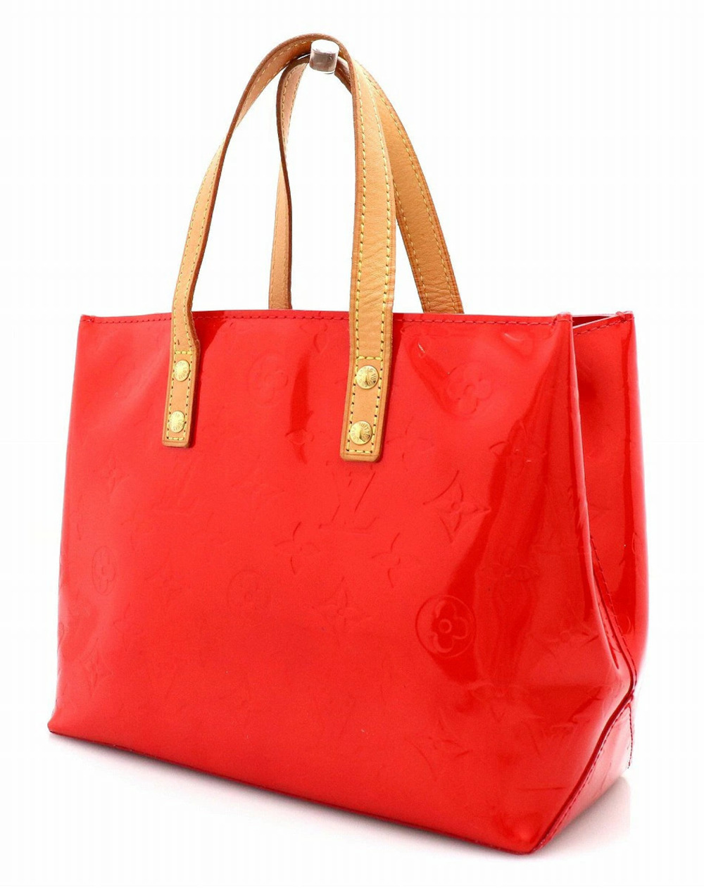 Louis Vuitton Lead Tote Bag Red Handbag Vernis Rouge Monogram